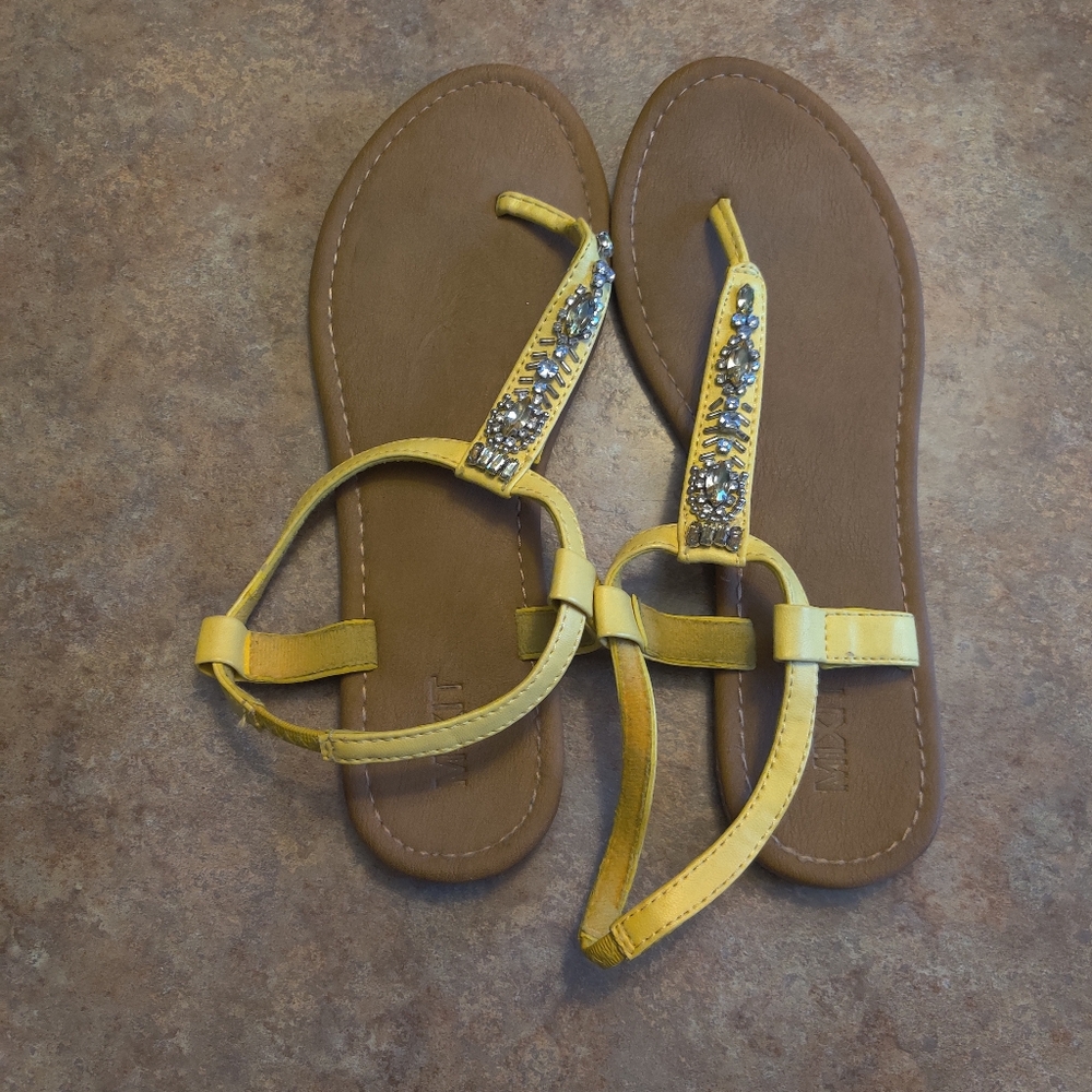 Mixit Yellow Beaded Sandals